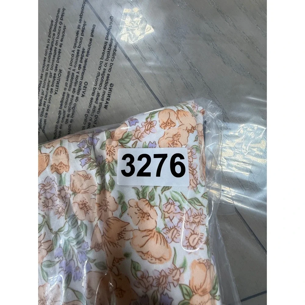 Janie and Jack Dress Kids 8 Multicolor Peach Floral Smocked Cotton 2-Pack